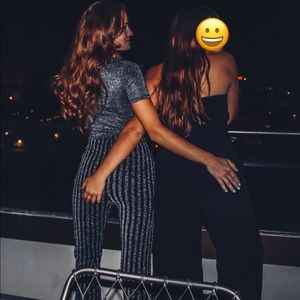 Sparkly striped bell bottom pants!